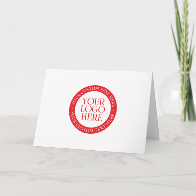 Tarjeta Tu logotipo u otra imagen | Navidad Blanco y Rojo (Anverso)