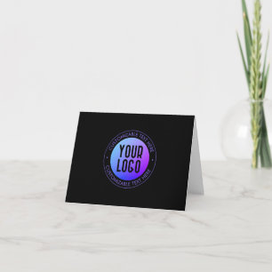 Tarjeta Tu logotipo y gradiente ombré moderno azul y púrpu