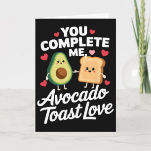 Tarjeta Tú Me Completas Tostada De Aguacate Lindo Diseño D