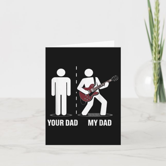 Tarjeta Tu papá mi papá divertido padre guitarrista de mús (Anverso)