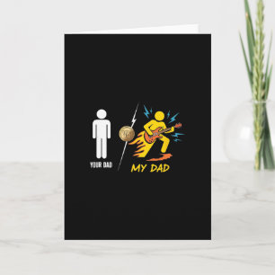 Tarjeta Tu Papá Vs Mi Papá – Figura Divertida de Guitarra 