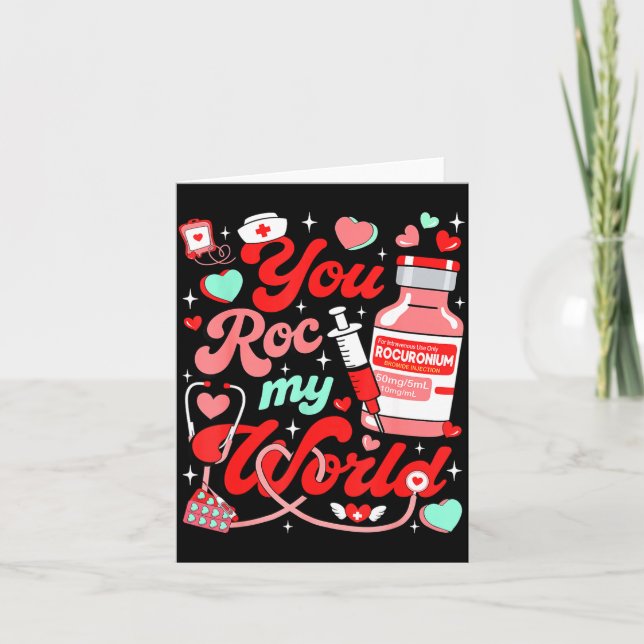 Tarjeta Tú Roc Mi Mundo Enfermera Día De San Valentín Er E (Anverso)