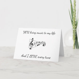TARJETA TÚ TRAES MÚSICA A MI VIDA--TARJETA DE CUMPLEAÑOS A