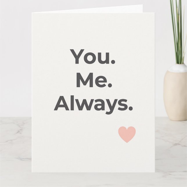 Tarjeta Tú. Yo, siempre. Saludo de San Valentín (Anverso)