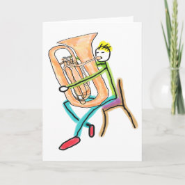Tarjeta Tuba Playing Stickman