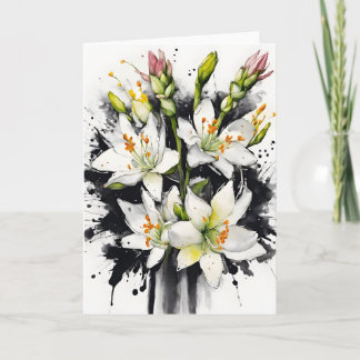 Tarjeta Tuberose - Watercolor flowers