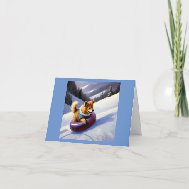 Tarjeta Tubo de nieve de perro (Anverso)