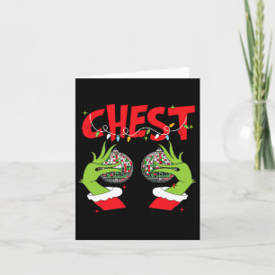 Tarjeta Tuercas de pecho coincidiendo con castañas Navidad