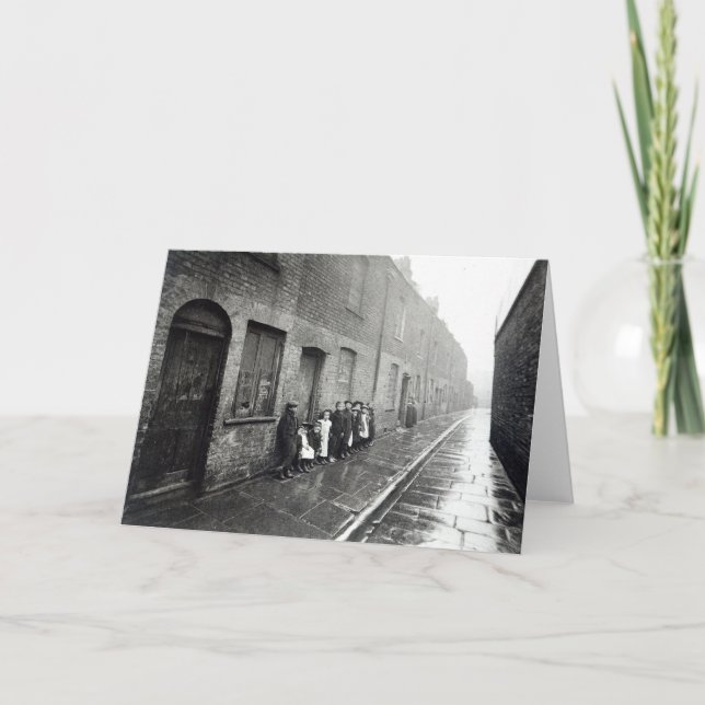 Tarjeta Tugurios de Londres, c.1900 (Anverso)