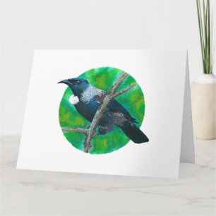 Tarjeta Tui de Nueva Zelanda - Pintura en acrílico