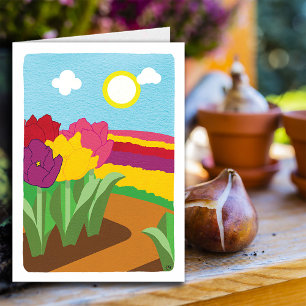 Tarjeta Tulip Field Blank