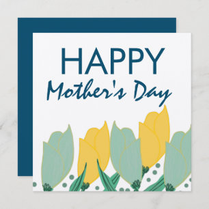 Tarjeta Tulip Floral feliz mano del día de la madre