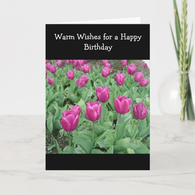 Tarjeta Tulip Patch Birthday Wish (Anverso)