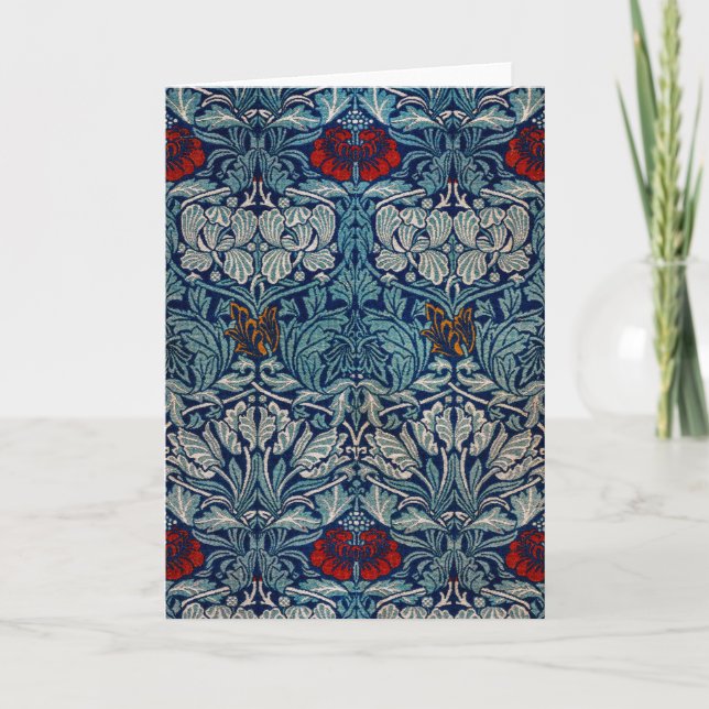 Tarjeta Tulip y Rosa, William Morris (Anverso)
