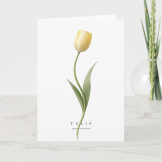 Tarjeta Tulipán Amarillo Arte Botánico Símbolo de Sol/Juve