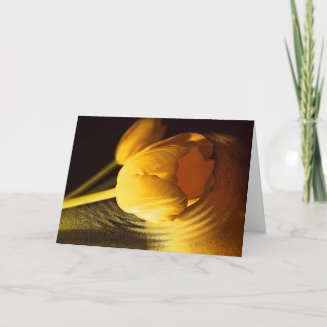 Tarjeta Tulipán amarillo romántico (Anverso)