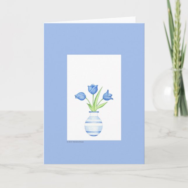 Tarjeta tulipán azul (Anverso)