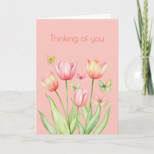 Tarjeta Tulipán Botánico Boho Pensando en Ti