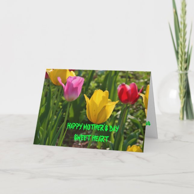 Tarjeta Tulipán del tiempo de primavera (Anverso)