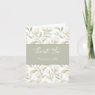 Tarjeta Tulipán floral crema verde bonito agradecimiento