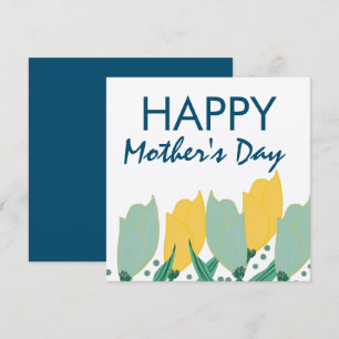 Tarjeta Tulipán Floral Feliz Día de la Madre Dibujado a Ma