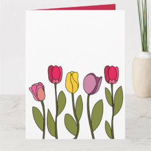 Tarjeta Tulipán Floral Tulipán Colorido