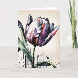 Tarjeta Tulipán - Flores de acuarela