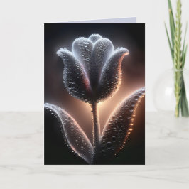 Tarjeta Tulipán iluminado con gotas de lluvia para el cump
