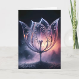 Tarjeta Tulipán iluminado con gotas de lluvia para el cump