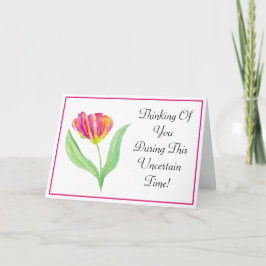 Tarjeta Tulipán Loro Púrpura Acuarela Pensando En Ti
