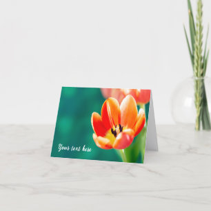 Tarjeta Tulipán Naranja Sencillo