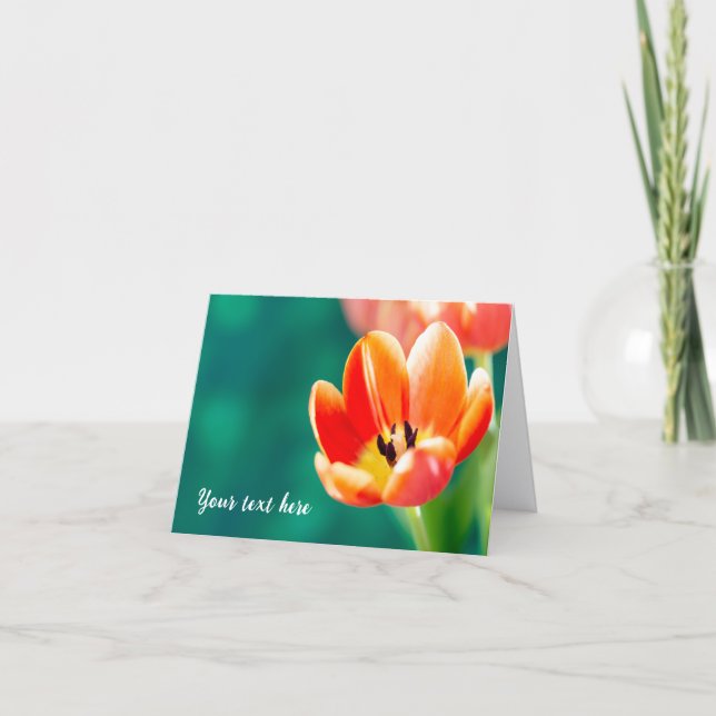 Tarjeta Tulipán Naranja Sencillo (Anverso)