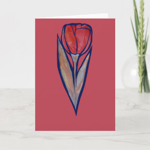 Tarjeta Tulipán Rojo Primavera Naturaleza