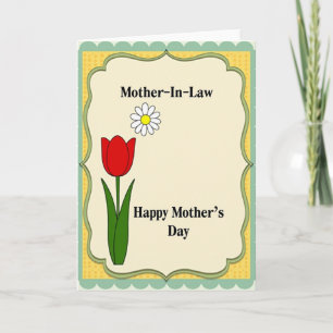 Tarjeta Tulipán Rojo Suegra