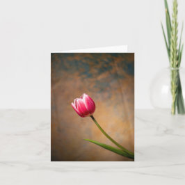 Tarjeta Tulipán rosa con un giro