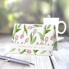 Tarjeta Tulipán Rosa Moderno Pensando en Ti