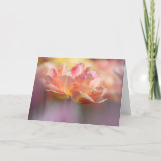 Tarjeta Tulipán rosado franjado