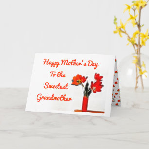 Tarjeta Tulipanes Abuela Más Dulce Día de la Madre