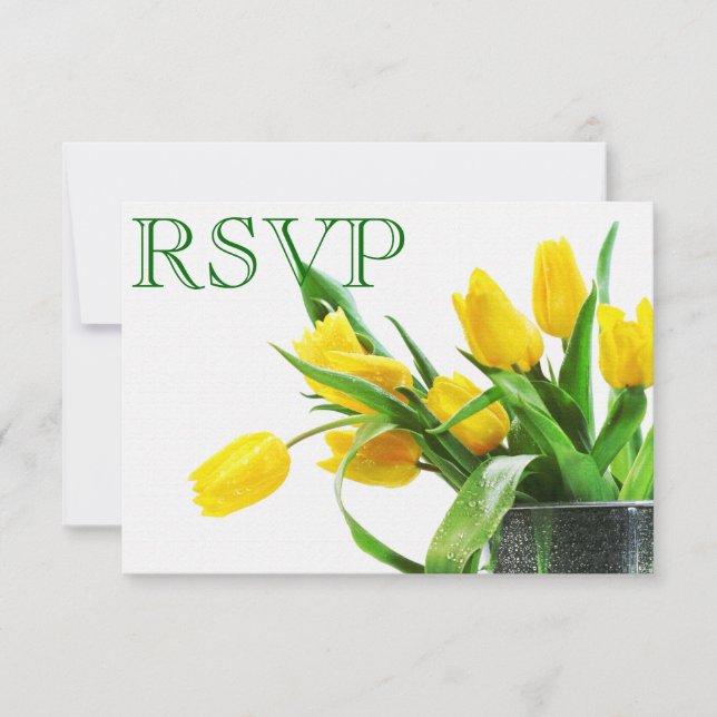 Tarjeta Tulipanes Amarillos RSVP (Anverso)
