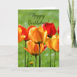 Tarjeta Tulipanes Amarillos Y Rojos