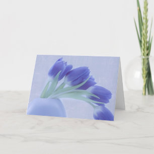 Tarjeta Tulipanes azules con vida
