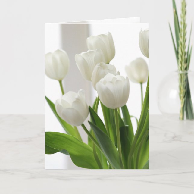 Tarjeta Tulipanes blancos (Anverso)