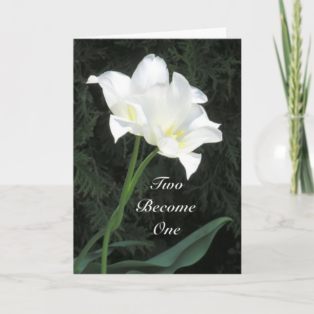 TARJETA TULIPANES BLANCOS DE LA BODA CONGRATS/TWO (Anverso)