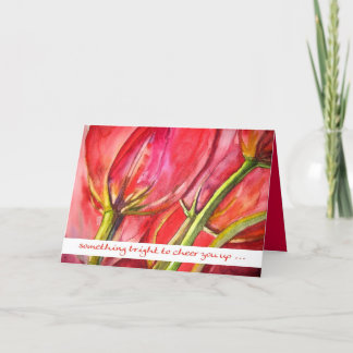 Tarjeta tulipanes brillantes
