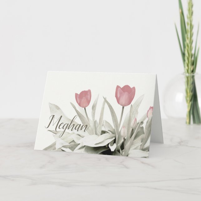 Tarjeta Tulipanes de aniversario de cumpleaños de la Sobri (Anverso)