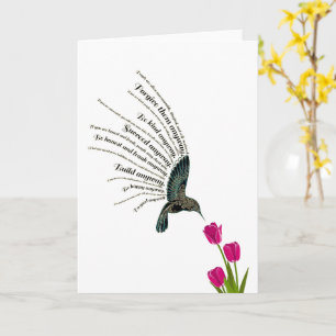 Tarjeta Tulipanes de colibrí de oración inspiradora