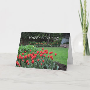 Tarjeta Tulipanes de Jardín Inglés Felicitación de Cumplea
