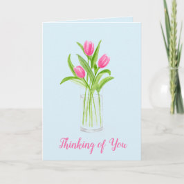 Tarjeta Tulipanes en agua pintados a mano Floral acuarela