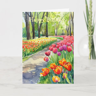 Tarjeta Tulipanes en el parque Cumpleaños