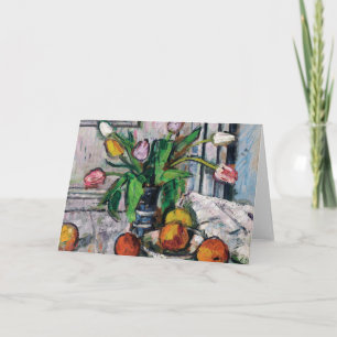 Tarjeta Tulipanes en una malla azul   George Leslie Hunter